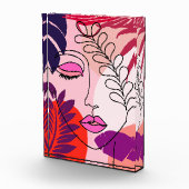 Bohemian Girl Line Art Roze esthetiek Fotoblokken (Rechts)