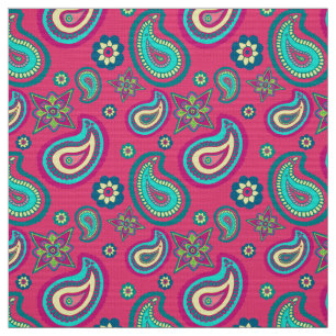 Bohemian Girly Pink Paisley Pattern Stof