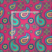 Bohemian Girly Pink Paisley Pattern Stof (Delen)