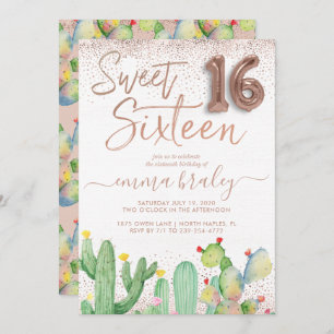 Bohemian Glam Fiesta Sweet Sixteen Uitnodiging