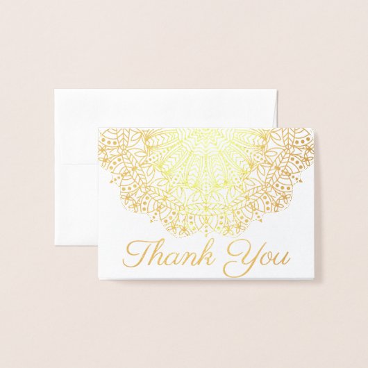 Bohemian Glam Gold Mandala Script Folie Kaarten (Voorkant met envelop)