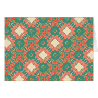 Bohemian Glam Turquoise Blue Coral Peach Tiles NT