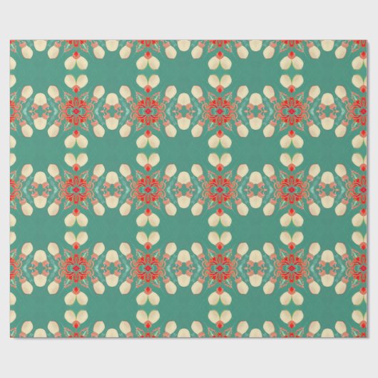 Bohemian Glam Turquoise Coral Gold Street Lights Cadeaupapier (Vlak)