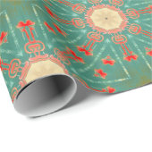 Bohemian Glam Turquoise Coral Starbursts Cadeaupapier (Rol Hoek)