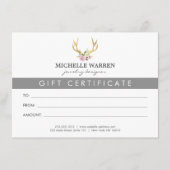 Bohemian Gold Antlers Gift Certificate (Voorkant)