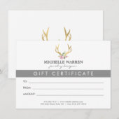 Bohemian Gold Antlers Gift Certificate (Voorkant / Achterkant)