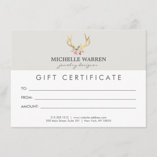 Bohemian Gold Antlers II Cadeaubon (Voorkant)