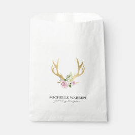 Bohemian Gold Antlers met bloemen Bedankzakje