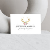 Bohemian Gold Antlers met bloemen Visitekaartje