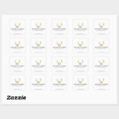 Bohemian Gold Antlers met Flowers gepersonaliseerd Vierkante Sticker (Vel)