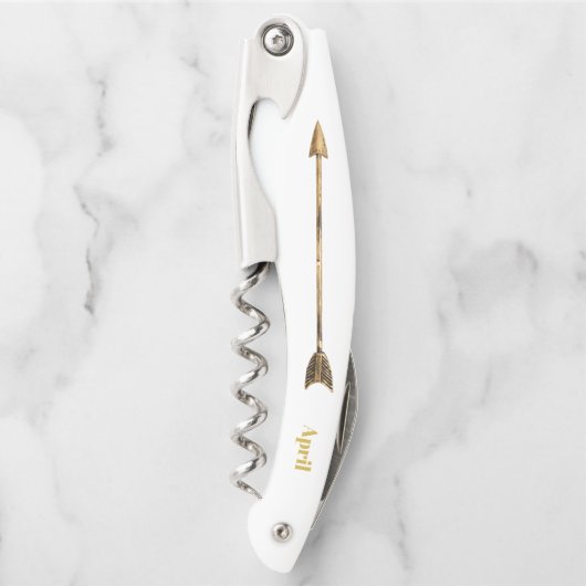 Bohemian Gold Arrow en aangepaste naam Kurkentrekker (Voorkant)