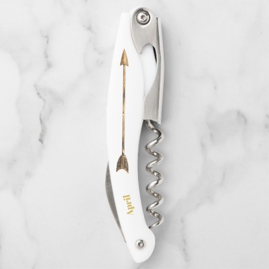 Bohemian Gold Arrow en aangepaste naam Kurkentrekker (Achterkant)