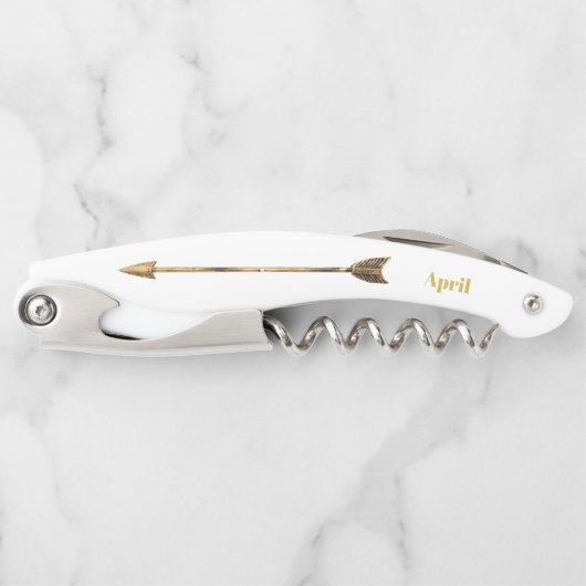 Bohemian Gold Arrow en aangepaste naam Kurkentrekker (Voorkant)