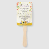 Bohemian Gold Bloemen Trouwprogramma Hand Fan Handwaaier (Voorkant)