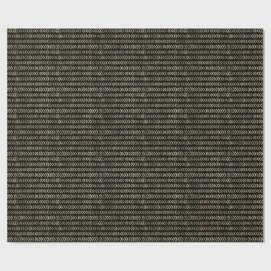 Bohemian Gold Chevron Pattern op Black Cadeaupapier (Vlak)