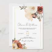 Bohemian Gold en Copper Shades Rustic Fall Wedding Kaart (Voorkant)