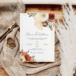 Bohemian Gold en Copper Shades Rustic Fall Wedding Kaart