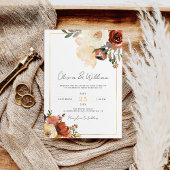 Bohemian Gold en Copper Shades Rustic Fall Wedding Kaart