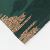 Bohemian Gold Forest Green Ikat Pattern Fleece Deken (Hoek)