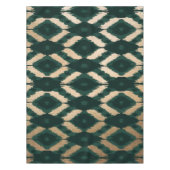 Bohemian Gold Forest Green Ikat Pattern Tafelkleed (Voorkant)