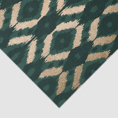 Bohemian Gold Forest Green Ikat Pattern Tissuepapier (Detail)