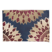 Bohemian Gold Navy Burgundy Hand Drawn Mandala Kussensloop (Voorkant)