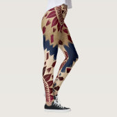 Bohemian Gold Navy Burgundy Hand Drawn Mandala Leggings (Rechts)