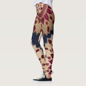 Bohemian Gold Navy Burgundy Hand Drawn Mandala Leggings (Links)