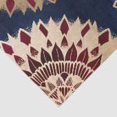Bohemian Gold Navy Burgundy Hand Drawn Mandala Tissuepapier (Detail)