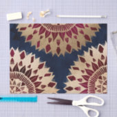 Bohemian Gold Navy Burgundy Hand Drawn Mandala Tissuepapier (Craft)
