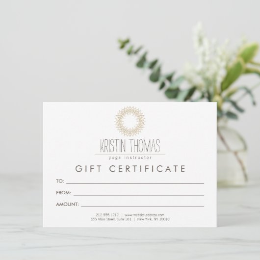 Bohemian Gold Sun Mandala Gift Certificate (Staand voorkant)
