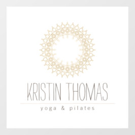 Bohemian Gold Sun Mandala Yoga, Boutique, Salon Raamsticker