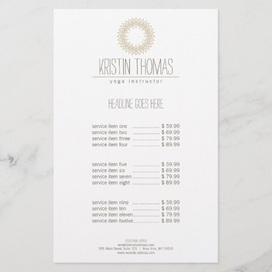 Bohemian Gold Sun Mandala Yoga Flyer (Voorkant)