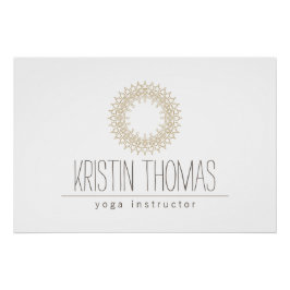 Bohemian Gold Sun Mandala Yoga Logo Downloaden Perfect Poster