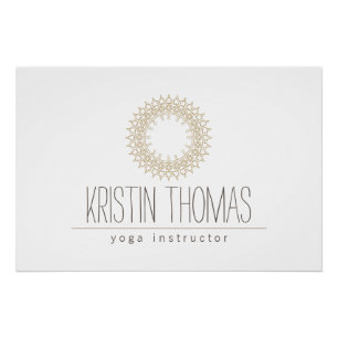 Bohemian Gold Sun Mandala Yoga Logo Downloaden Perfect Poster