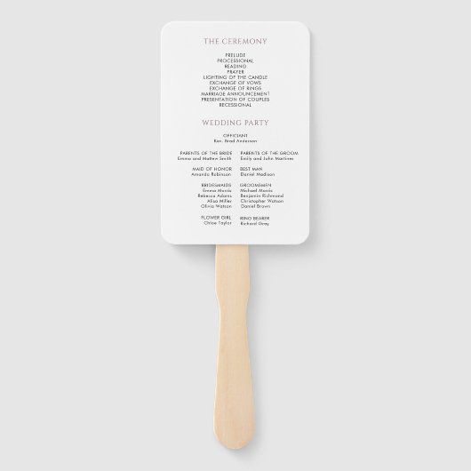 Bohemian Goud Roze Bloemen Bruiloft Handwaaier (Achterkant)