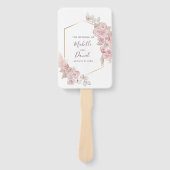 Bohemian Goud Roze Bloemen Bruiloft Handwaaier (Voorkant)