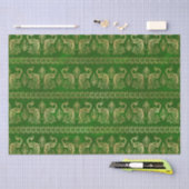 Bohemian Green en Gold Foil Peacok Pattern Tissuepapier (Craft)