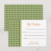Bohemian Green Gift Certificate (Voorkant / Achterkant)
