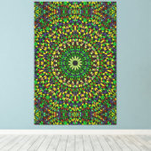 Bohemian Green Stone Mandala Premium Wrapped  Canvas Afdruk (Insitu (Houten vloer))