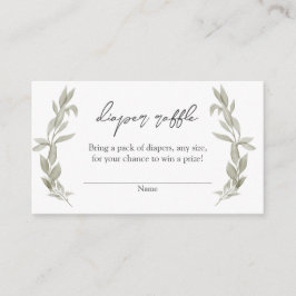 Bohemian Greenery Baby shower Diaper Raffle Insert Informatiekaartje