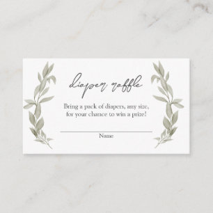 Bohemian Greenery Baby shower Diaper Raffle Insert Informatiekaartje