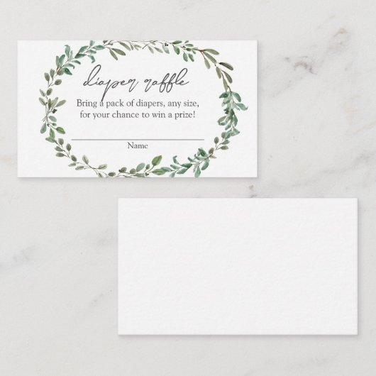 Bohemian Greenery Baby shower Diaper Raffle Insert Informatiekaartje (Voorkant / Achterkant)