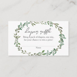 Bohemian Greenery Baby shower Diaper Raffle Insert Informatiekaartje