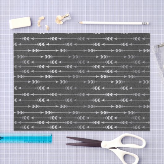 Bohemian Grey Arrow Stripe Abstracte stijl Tissuepapier (Craft)