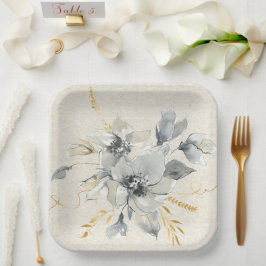 Bohemian Grey Floral Paper Bord