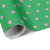 Bohemian Groen en roze Polka Dot Kerstcadeau Cadeaupapier (Rol Hoek)