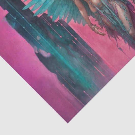 Bohemian Grunge Roze Sprookje Decoupage Papier (Detail)