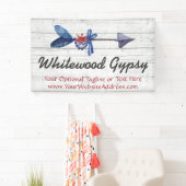 Bohemian Gypsy Arrow Feather & Beads Rustic Wood Spandoek (Insitu)