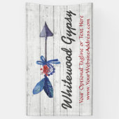 Bohemian Gypsy Arrow Feather & Beads Rustic Wood Spandoek (Verticaal)